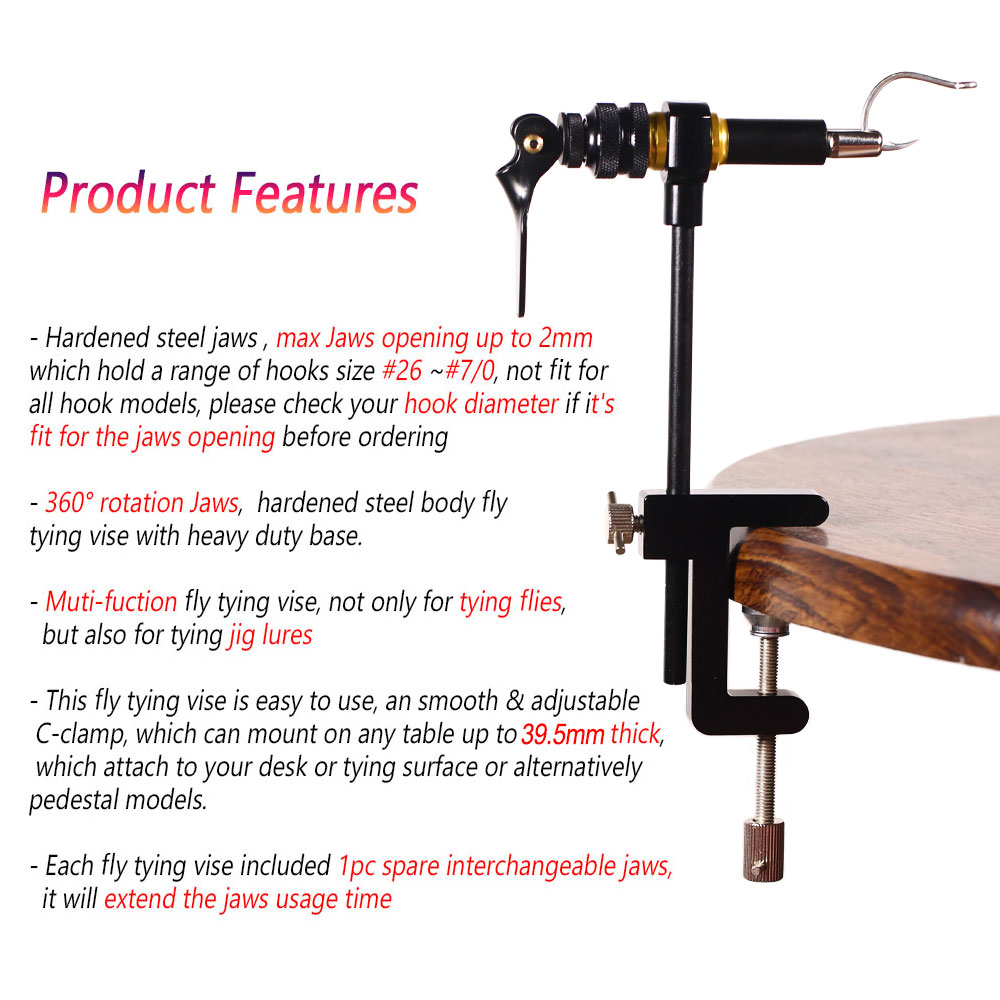 1PC 360° Rotation C-Clamp Fly  - Fishing Lure Kit review and price