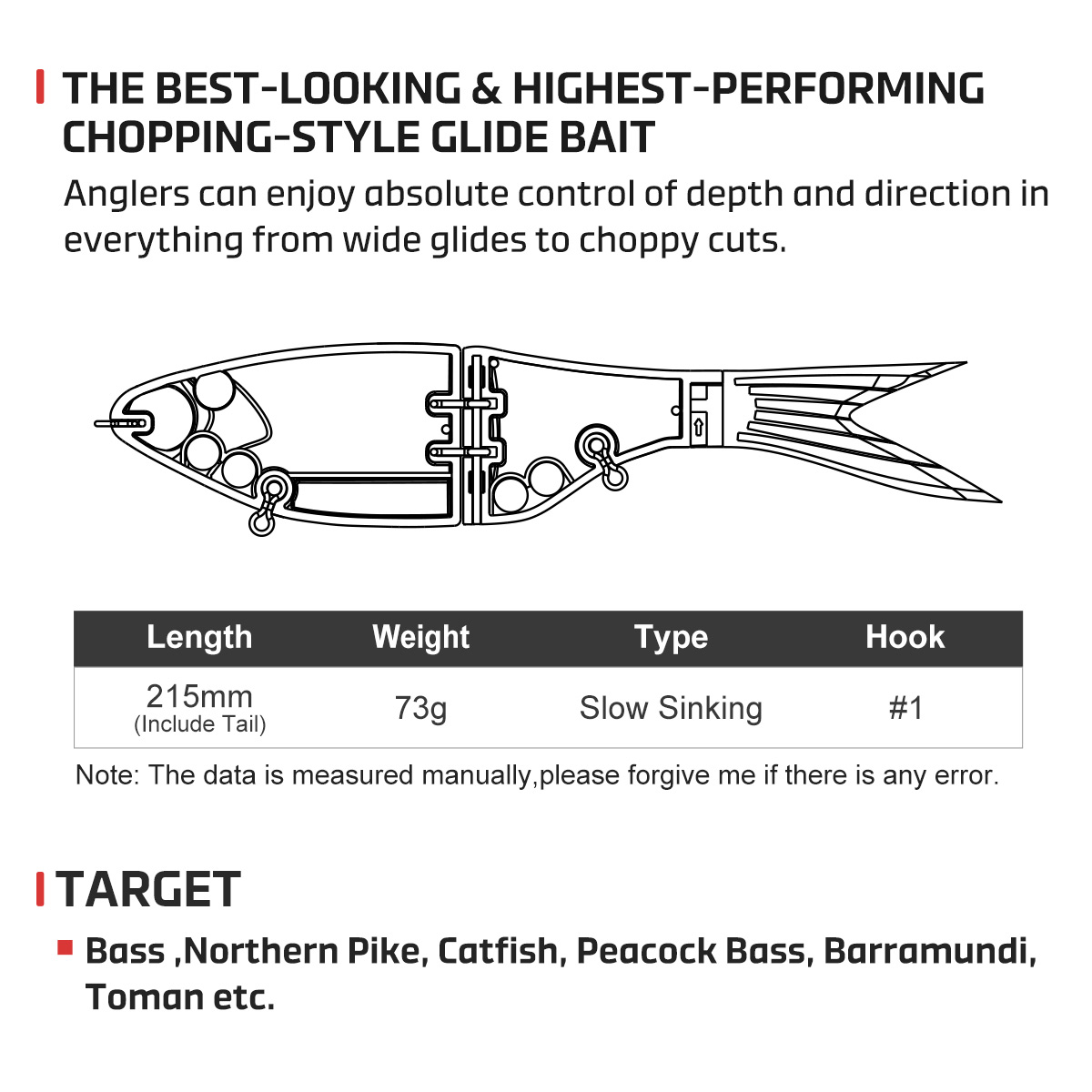 Noeby 215mm 73gAmata Glide Swi - Fishing Lure Soft Plastic review and price