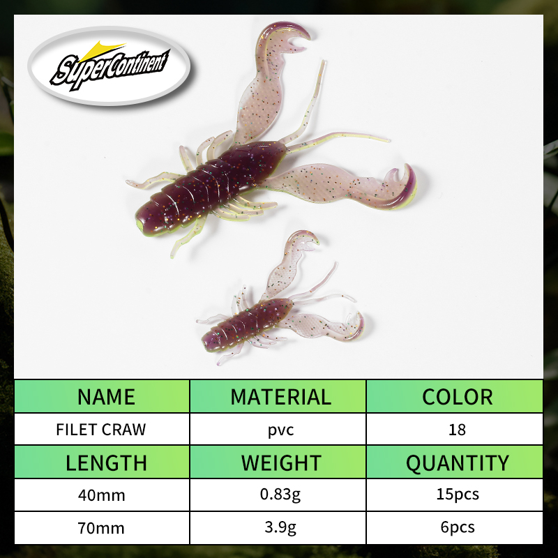 2023 Supercontinent Filet Craw - Fishing Lure Soft Plastic review and price